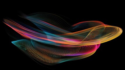 Abstract colorful light trails flowing in motion, creating a sleek and futuristic design in space