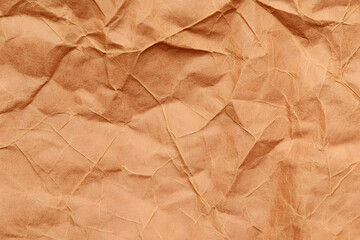 Obraz premium Crumpled Brown Paper Texture Background Shows Wrinkles and Creases Detailing a Vintage or Rustic Look