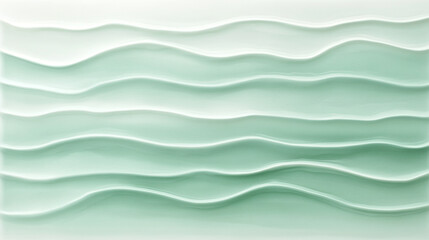 Obraz premium A serene mint green monochromatic gradient with subtle wavy patterns, transitioning from light to dark tones smoothly.