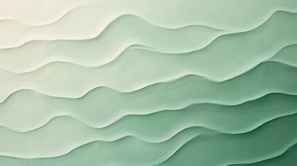 Obraz premium A serene mint green monochromatic gradient with subtle wavy patterns, transitioning from light to dark tones smoothly.