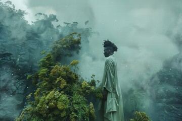  Reflective image addressing global ecological challenges and human impact.