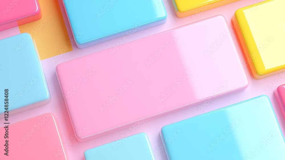 Poster colorful rectangles in soft pastel shades creating an abstract background for modern design applicat