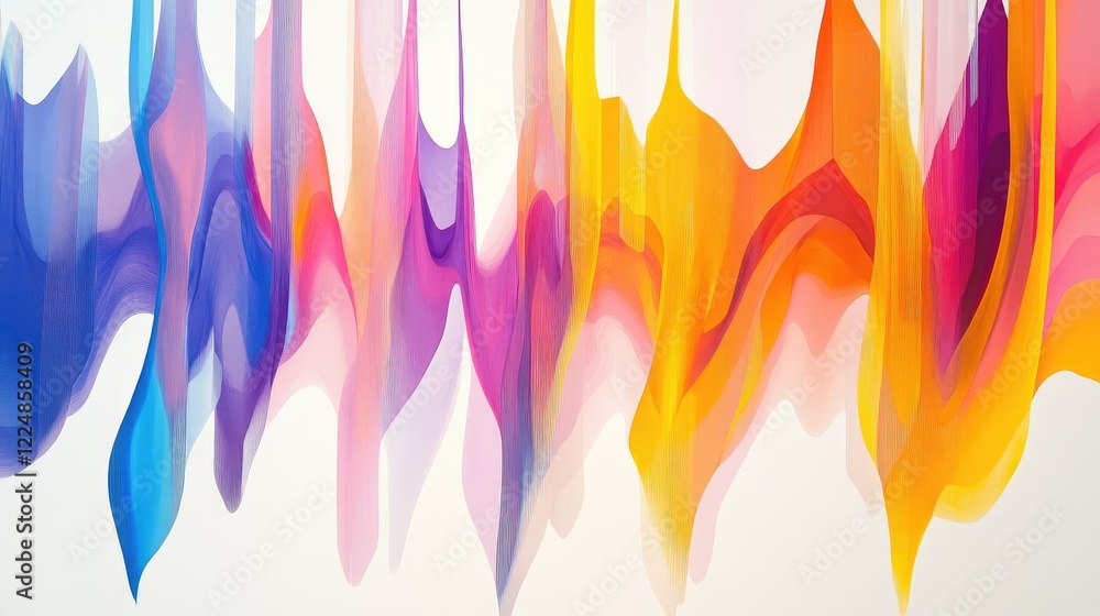 Poster vibrant abstract waves of color gently flowing together in a harmonious blend of warm and cool tones