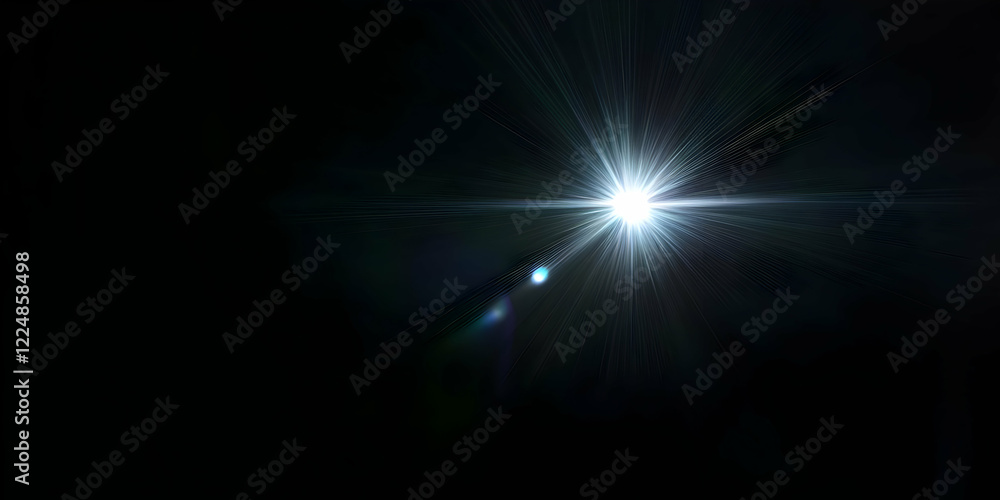 Poster bright light explodes with radiating rays on dark background abstract