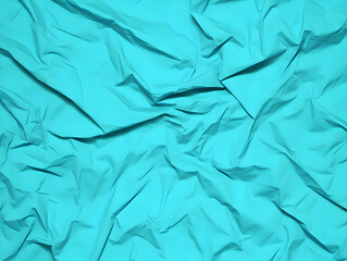 Obraz premium Turquoise Fabric Texture Background with Elegant Folds and Wrinkles, Perfect for Design Projects