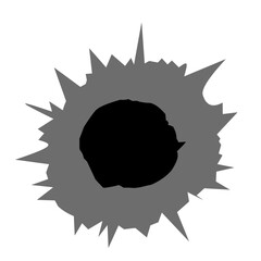 bullet holes on isolated white background. Different damaged element