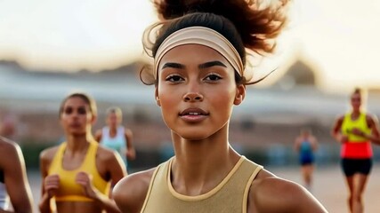 Strong Female Athlete Competing and Breaking Barriers on Women's Equality Day