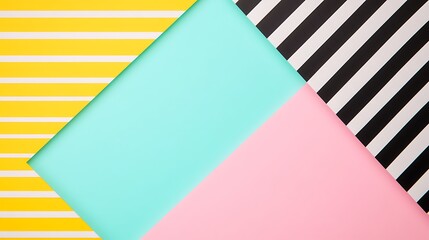 Colorful Striped Backgrounds in Yellow, Mint, Pink, and Black for Creative Design and Photography Projects
