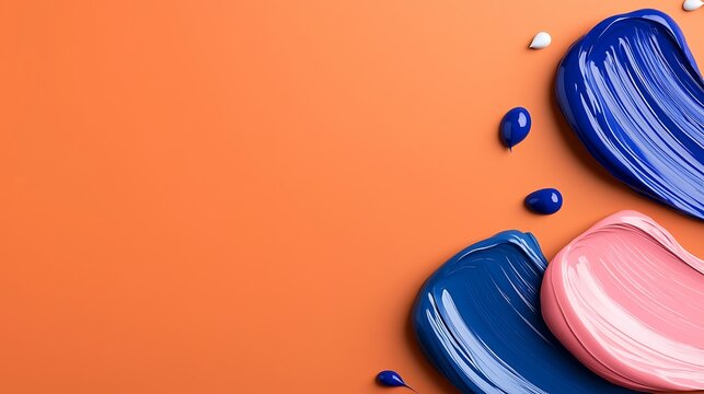 Abstract Paint Swatches On Orange Background