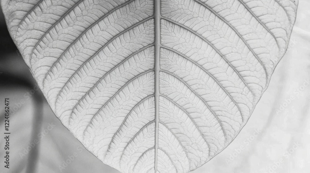 Poster intricate details of a fern leaf highlighting the unique patterns and textures in natural design