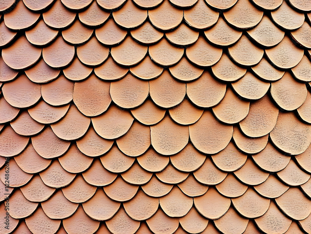 Poster overlapping scaly pattern forms a textured, repeating design, creating visual interest