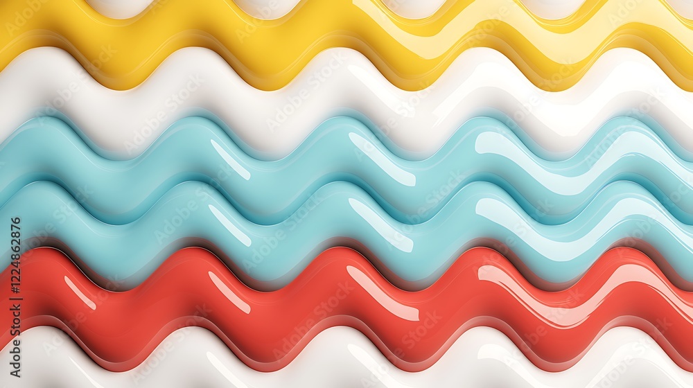 Poster colorful wavy patterns with smooth textures and vibrant hues for abstract background and design elem