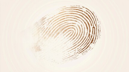 Golden fingerprint showing security and digital identity on beige background