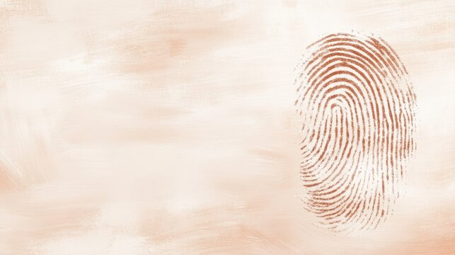 Golden fingerprint showing security and digital identity on beige background - Powered by Adobe