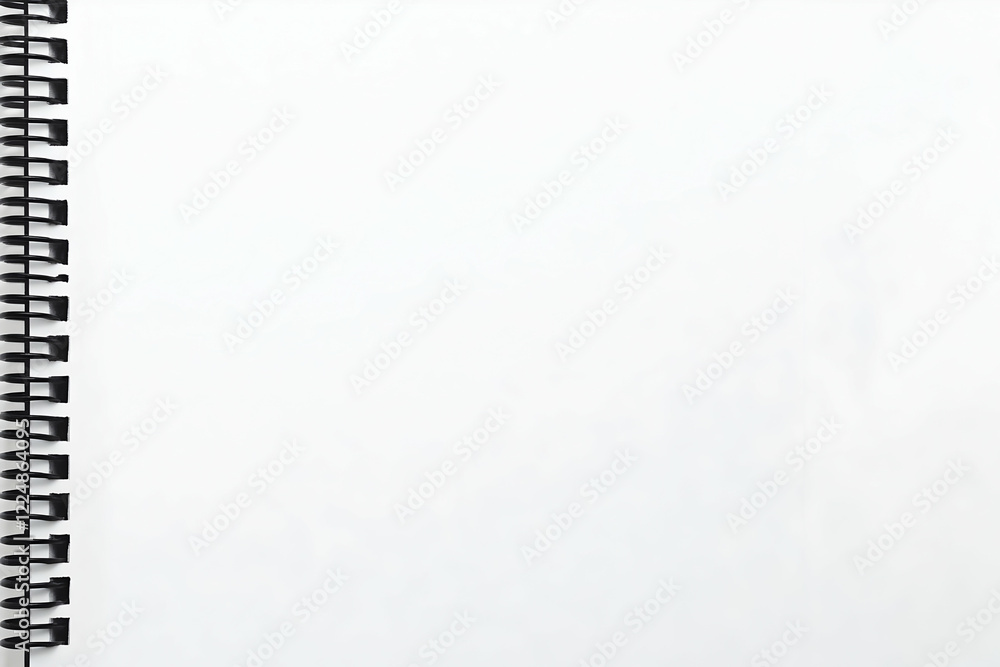 Poster close-up of a blank spiral notebook page ready for notes or sketches