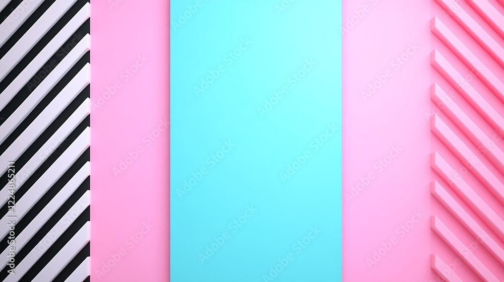 Poster modern minimalist background with striped patterns and solid color for creative design projects