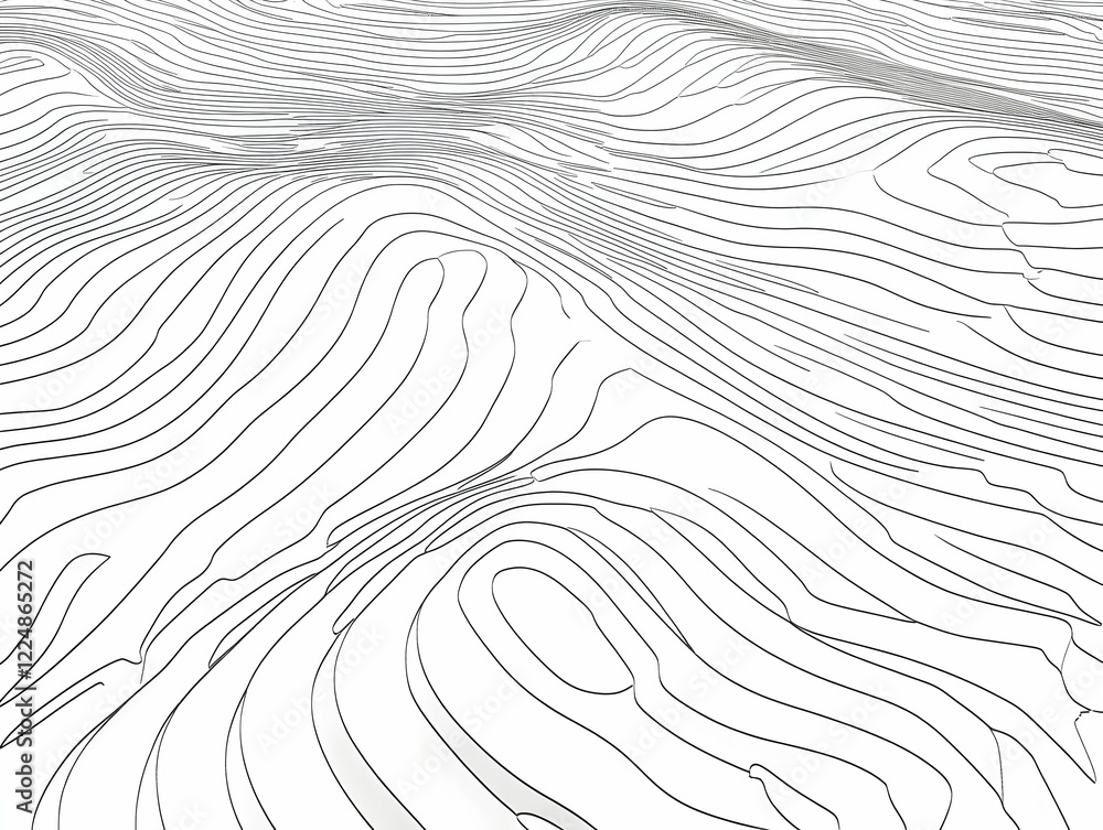 Poster abstract background with wavy lines creates a dynamic and fluid visual experience in black and white