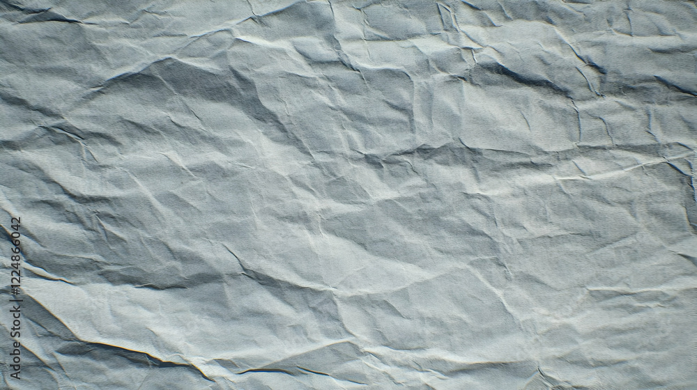 Poster Crumpled Gray Paper Texture Background Forms Abstract Pattern with Folds and Creases