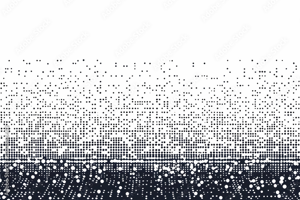 Poster abstract dotted pattern creates a gradient effect with varying density smoothly transitioning.
