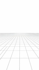 Fototapeta premium Abstract Grid Background Creates Perspective Illusion with Lines Perfectly Aligned on White Backdrop