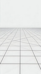 Obraz premium Abstract Grid Background Creates Perspective with Intersecting Lines on White Surface