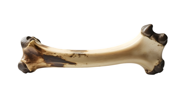 Dog chew bone isolated on transparent background
