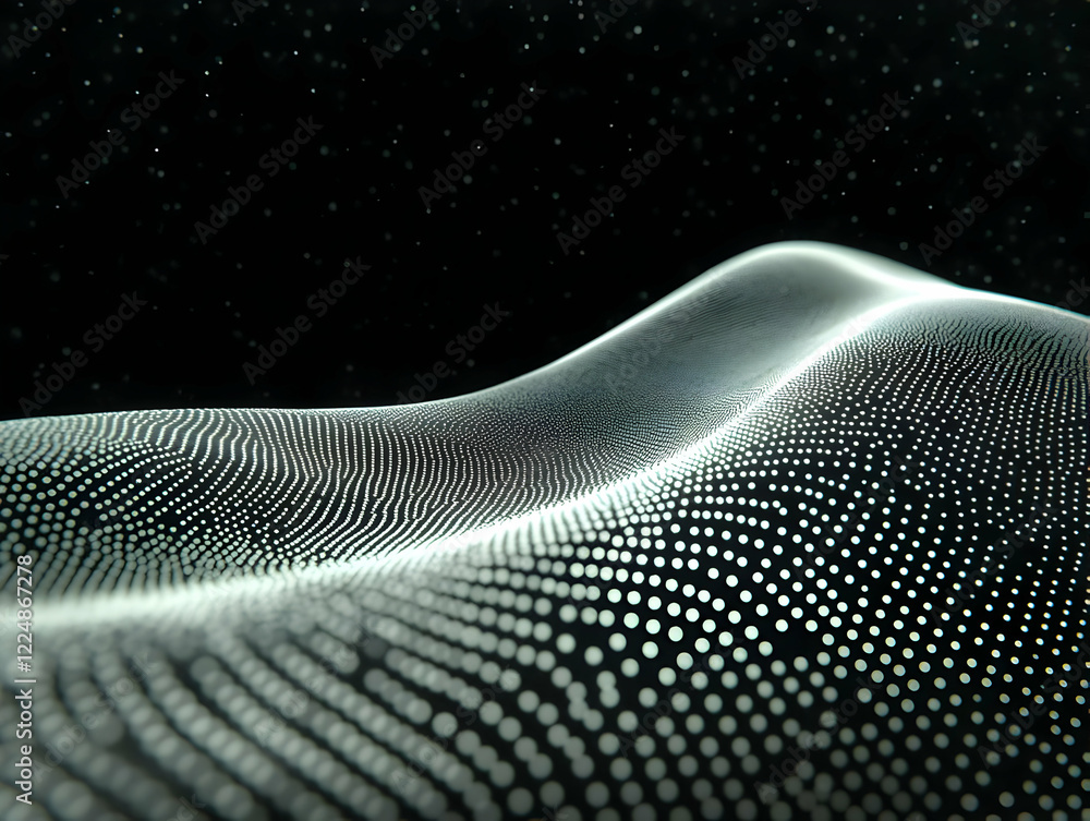 Poster Abstract 3D Wave of Dots Flows Smoothly in a Dark Background with Subtle Particles