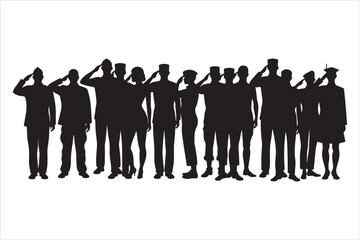 Military Veteran Silhouette Vector Collection