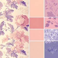 Beautiful floral wallpaper design featuring soft pastels and intricate patterns