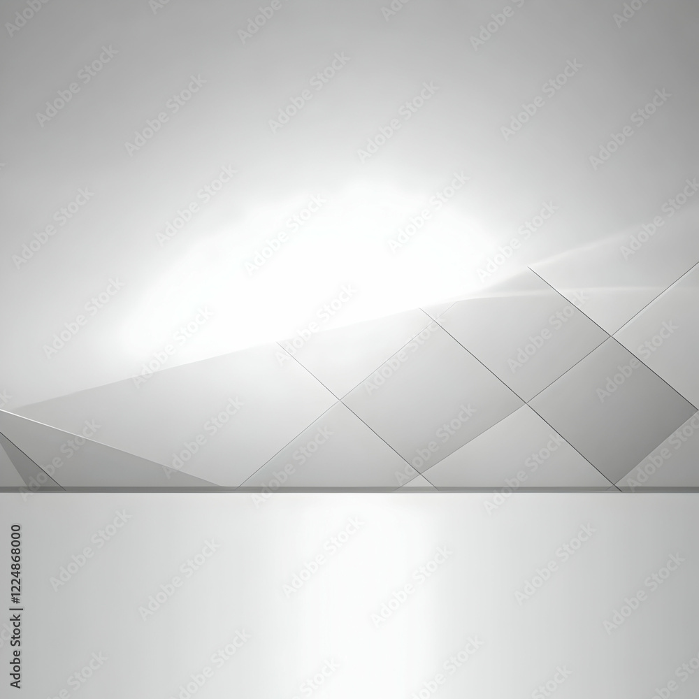 Poster abstract white geometric background creates a clean minimalist space with subtle shadows and highlig