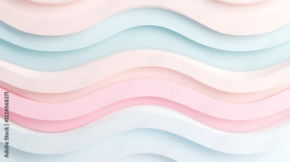 Poster soft pastel waves in layers for creative backgrounds and designs with subtle textures and harmonious