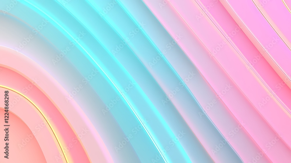 Poster soft pastel waves in gradient colors creating a serene and modern abstract background for design pro