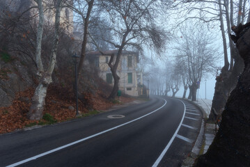 road in the fog