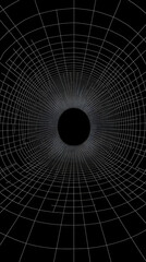 Fototapeta premium Abstract 3D Wireframe Tunnel Creates a Digital Journey into the Unknown Depths of Cyberspace
