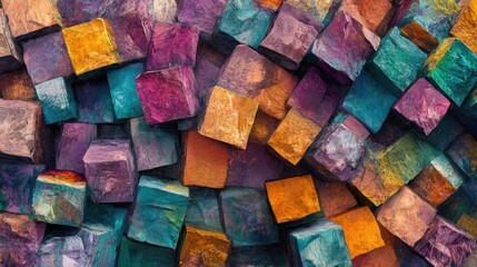 colorful cubes beautiful ostracism. Selective focus.