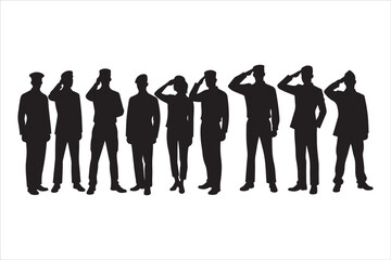 Military Veteran Silhouette Vector Collection