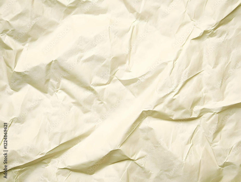 Poster crumpled paper texture forms abstract background with soft folds and gentle lighting for subtle desi