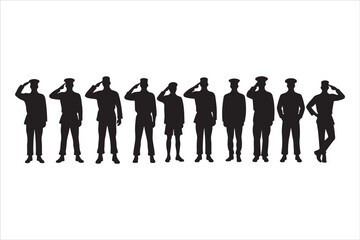 Military Veteran Silhouette Vector Collection