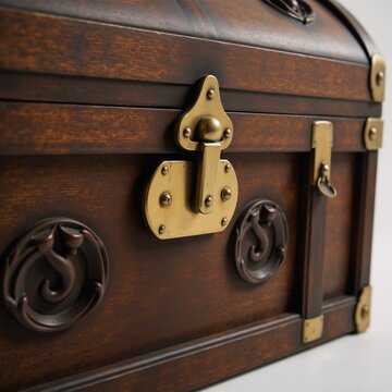 An antiquated locked chest filled with treasure mysteries boasting vintage details for secure storage