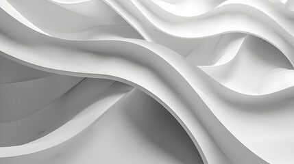 Obraz premium Abstract white waves create a smooth, flowing texture, emphasizing depth and movement.
