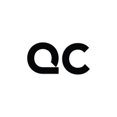QC monogram logo design letter text name symbol monochrome logotype alphabet character simple logo