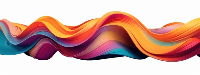 Abstract Colorful Swirling Wave Design: Vibrant Rainbow Hues in Motion