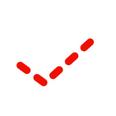 Hand drawn red check mark 