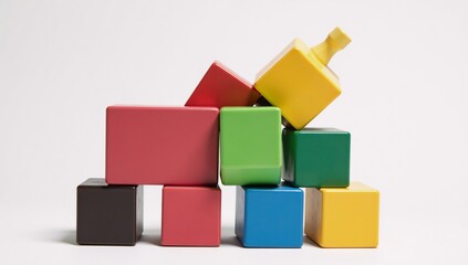 Fototapeta premium Cube-centric design symbolizes collaboration against racism violence for unity and inclusivity