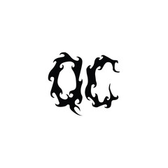 QC monogram logo design letter text name symbol monochrome logotype alphabet character simple logo