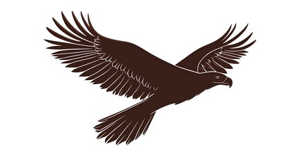 Obraz premium silhouette of flying eagle on white background. flying eagle tattoo