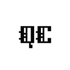 QC monogram logo design letter text name symbol monochrome logotype alphabet character simple logo