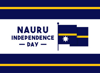 Nauru Independence Day. Flat design vector.
