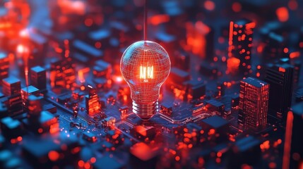 An AI-driven cityscape symbolizes innovative business consulting.