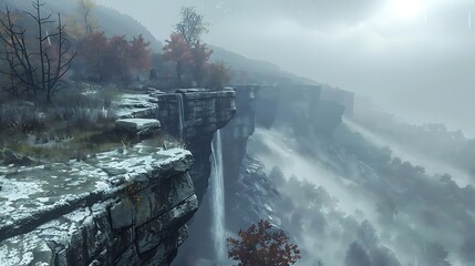 Fototapeta premium Cliffs and mountains are dramatic landforms shaped by geological forces. Cliffs are steep rock faces, often near water or high ground, while mountains are large, elevated landmasses. Both offer breath